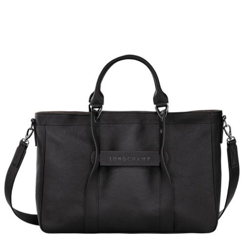 Longchamp 3D Top handle bag M Black | XJLFO-2173