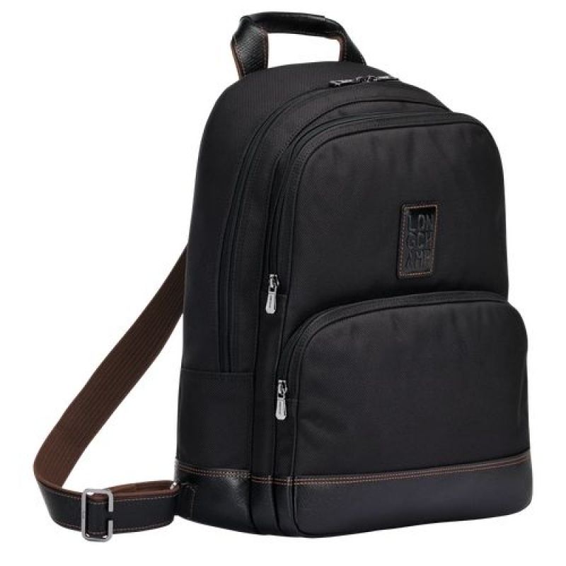 Longchamp Boxford Backpack Black | IROEU-0625