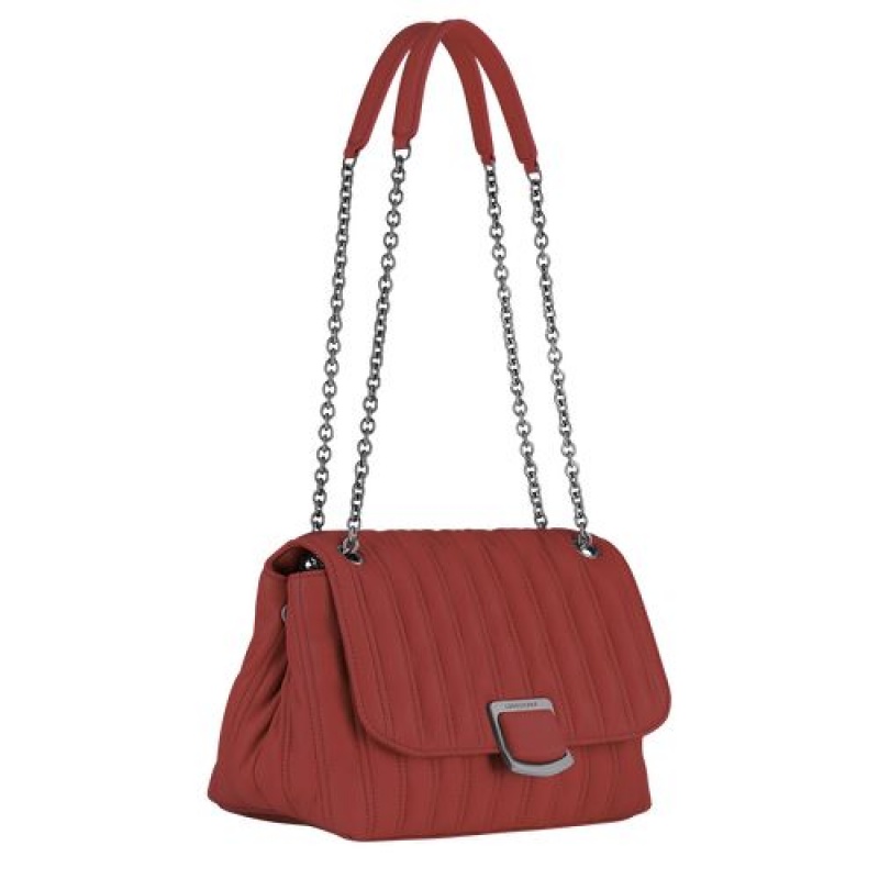 Longchamp Brioche Crossbody bag M Red | IXUBN-7458