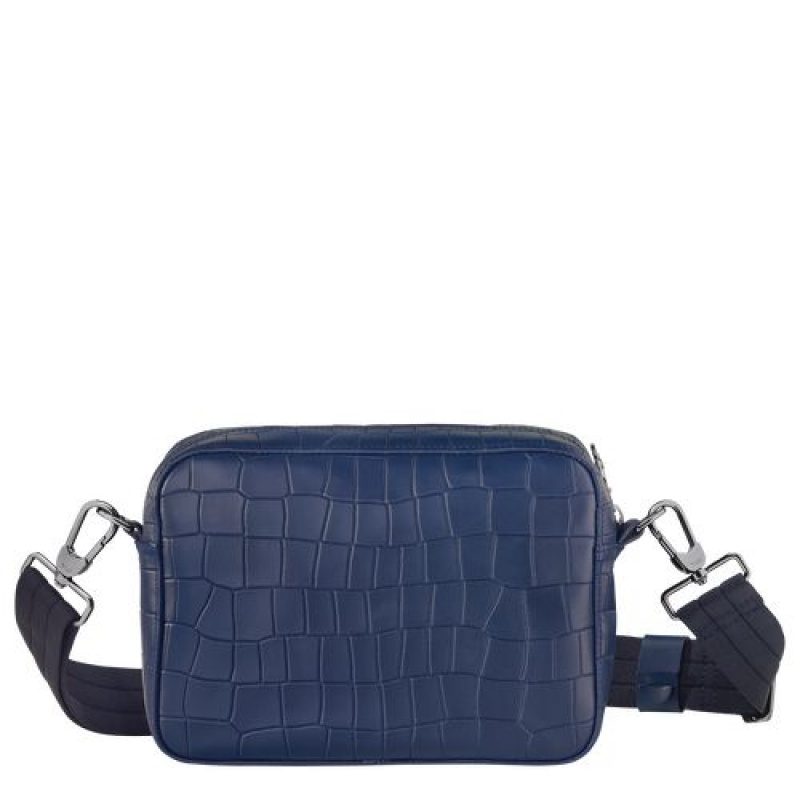 Longchamp Croco Block Crossbody bag Navy | MJGVO-0617