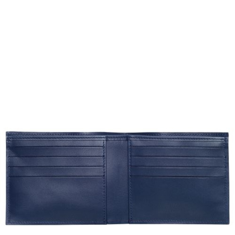 Longchamp Croco Block Wallet Navy | HLBXV-8514