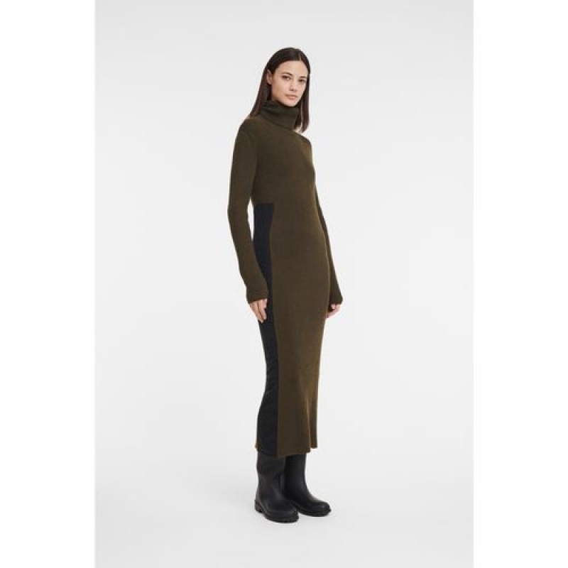 Longchamp Knitted long dress Khaki | NWKJT-4582