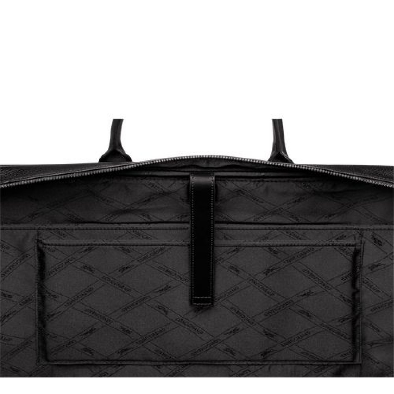 Longchamp Le Foulonne Briefcase L Black | CGULO-4067