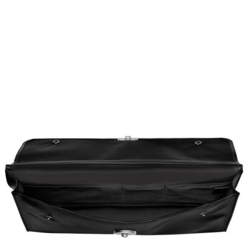 Longchamp Le Foulonne Briefcase S Black | UOZPC-5206