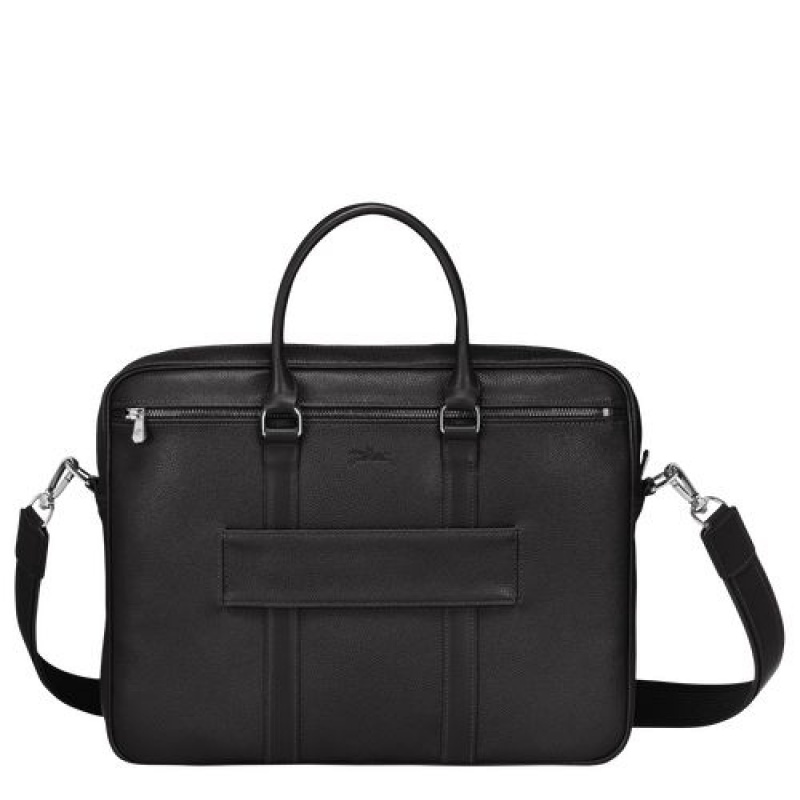 Longchamp Le Foulonne Briefcase S Black | DOTNG-4530