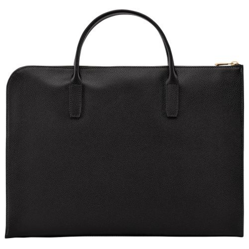 Longchamp Le Foulonne Briefcase S Black | KIFEM-8075