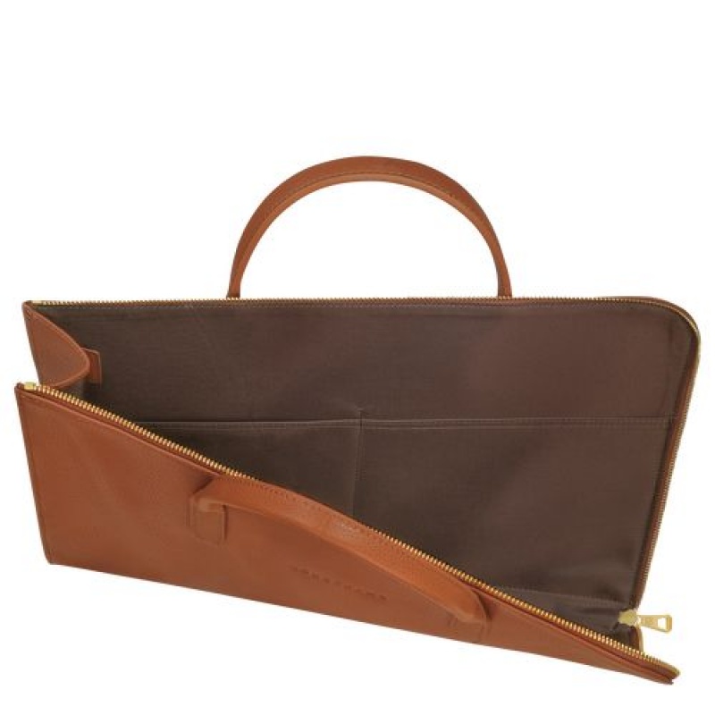 Longchamp Le Foulonne Briefcase S Caramel | WSUFE-5962