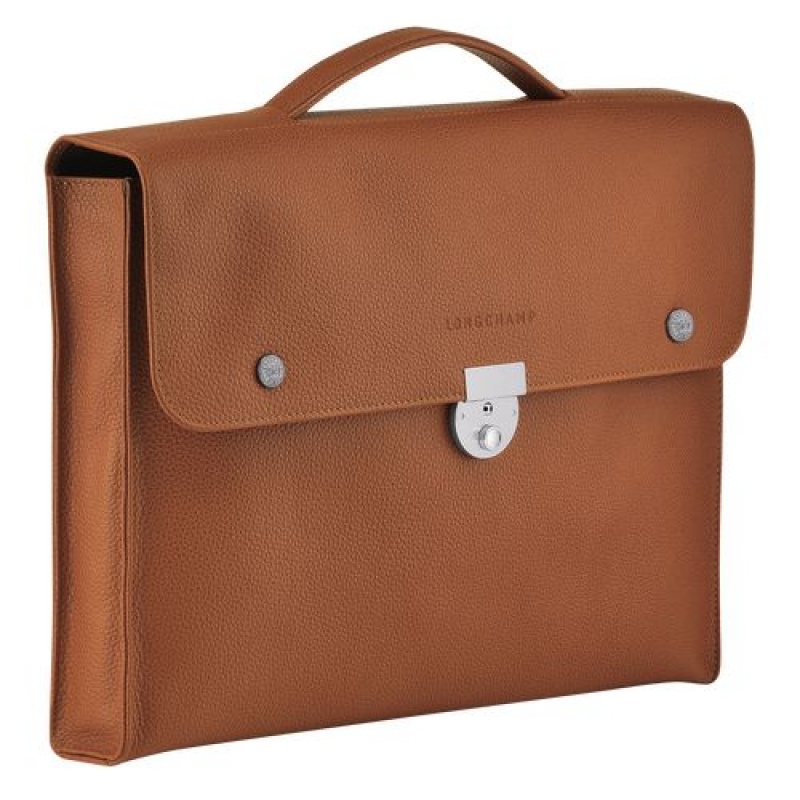 Longchamp Le Foulonne Briefcase S Caramel | AIGTQ-0543