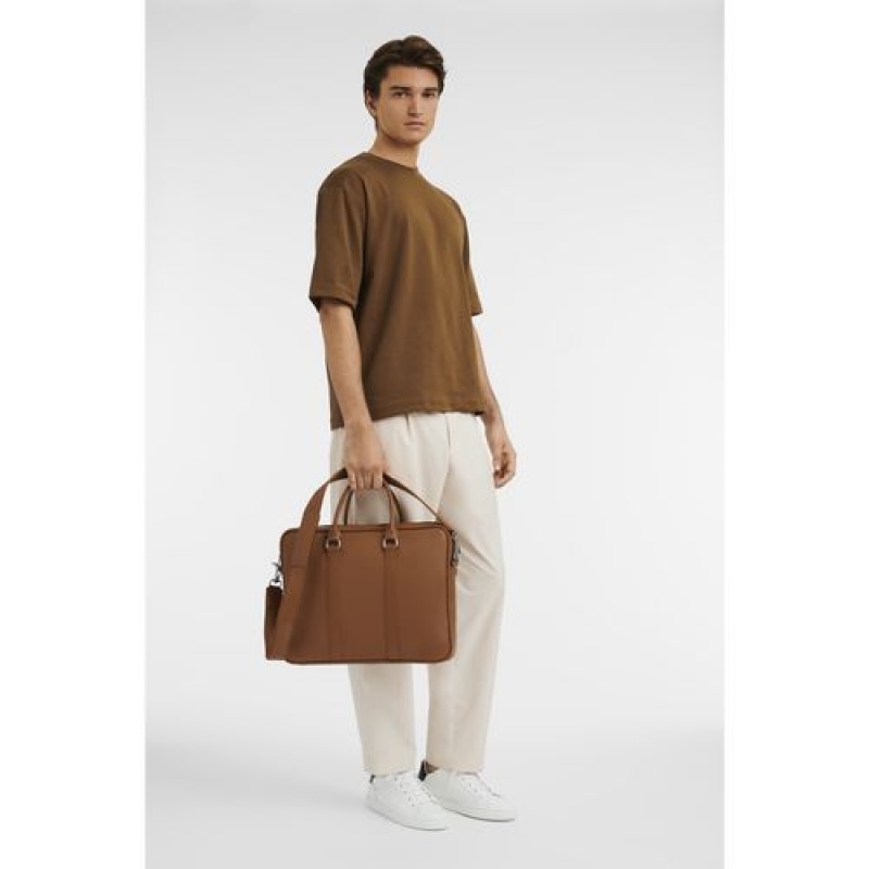 Longchamp Le Foulonne Briefcase S Caramel | JDKXP-7295