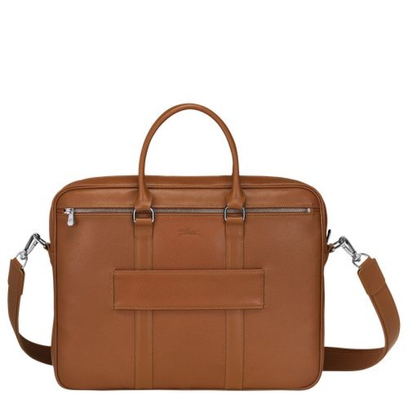 Longchamp Le Foulonne Briefcase S Caramel | JDKXP-7295