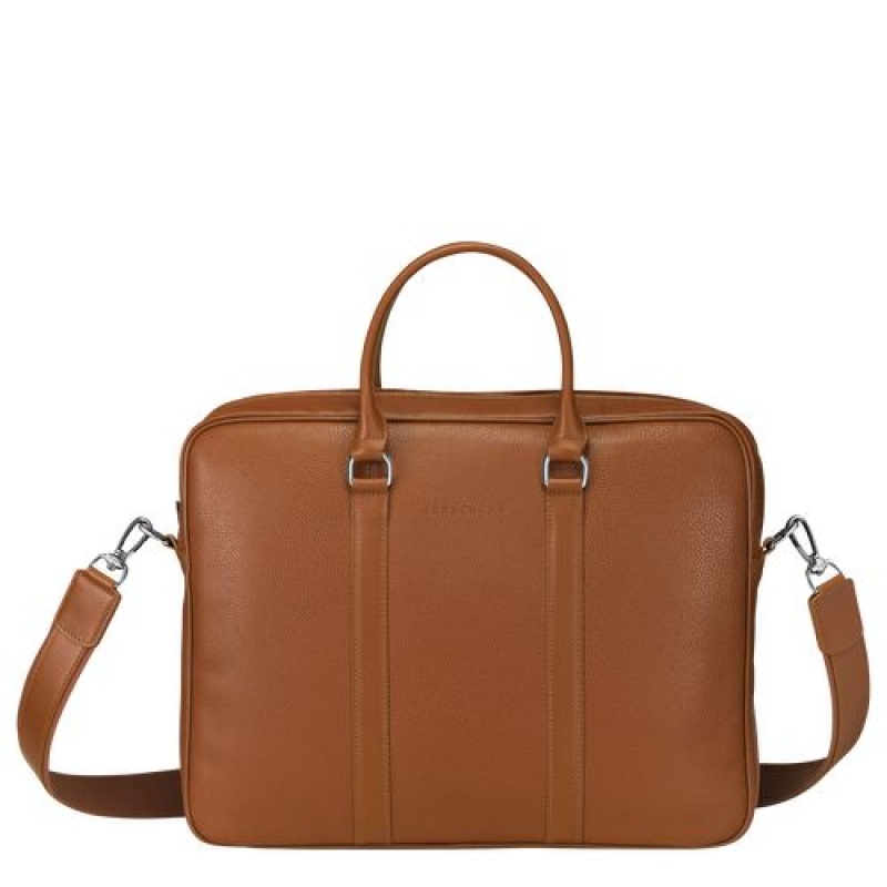 Longchamp Le Foulonne Briefcase S Caramel | JDKXP-7295