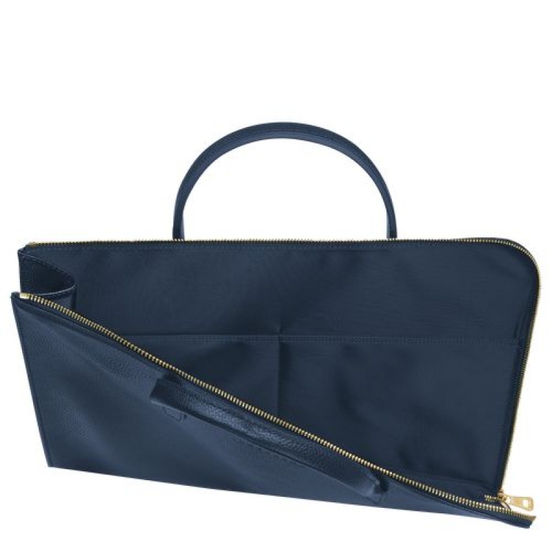 Longchamp Le Foulonne Briefcase S Navy | RVSCF-0764