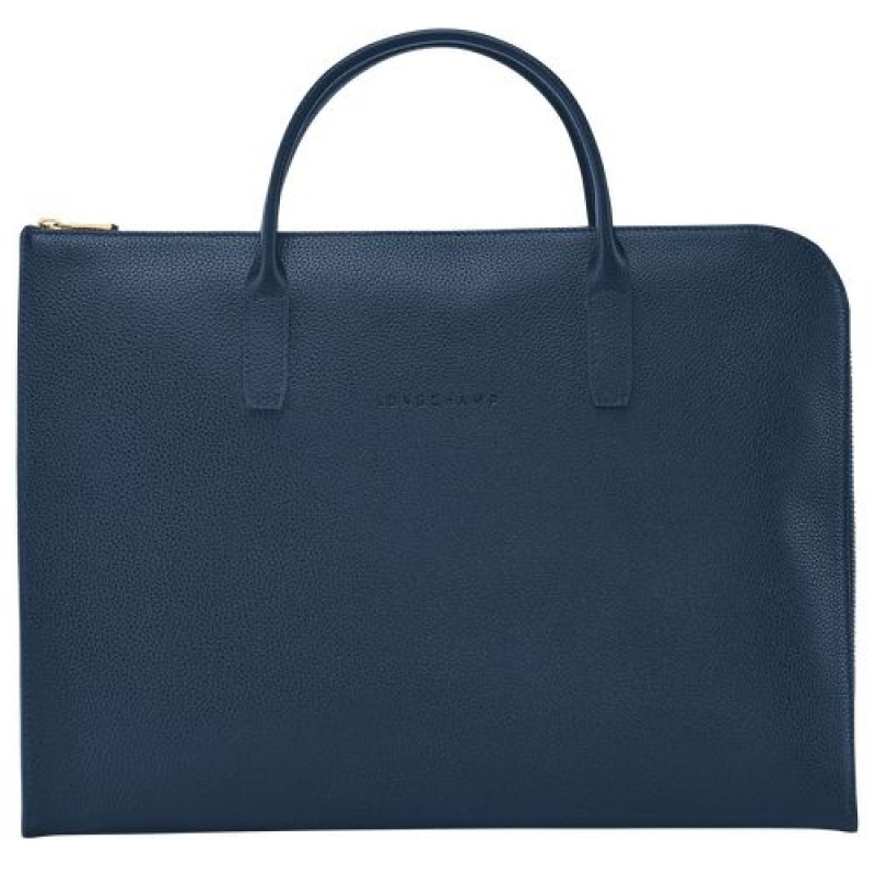 Longchamp Le Foulonne Briefcase S Navy | RVSCF-0764