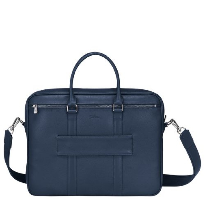 Longchamp Le Foulonne Briefcase S Navy | FEKQM-4791