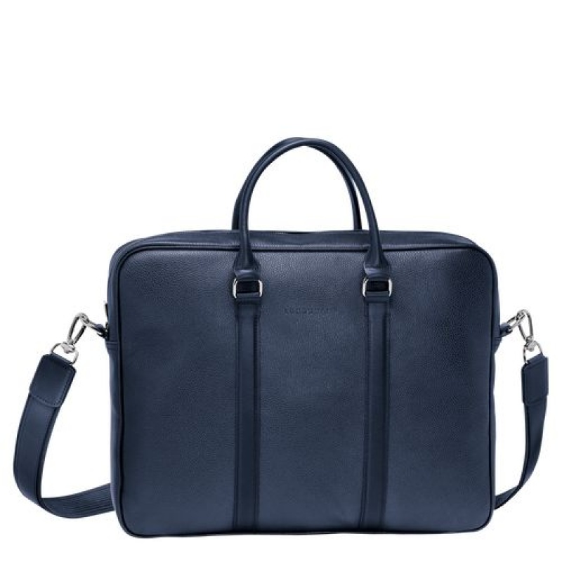 Longchamp Le Foulonne Briefcase S Navy | FEKQM-4791