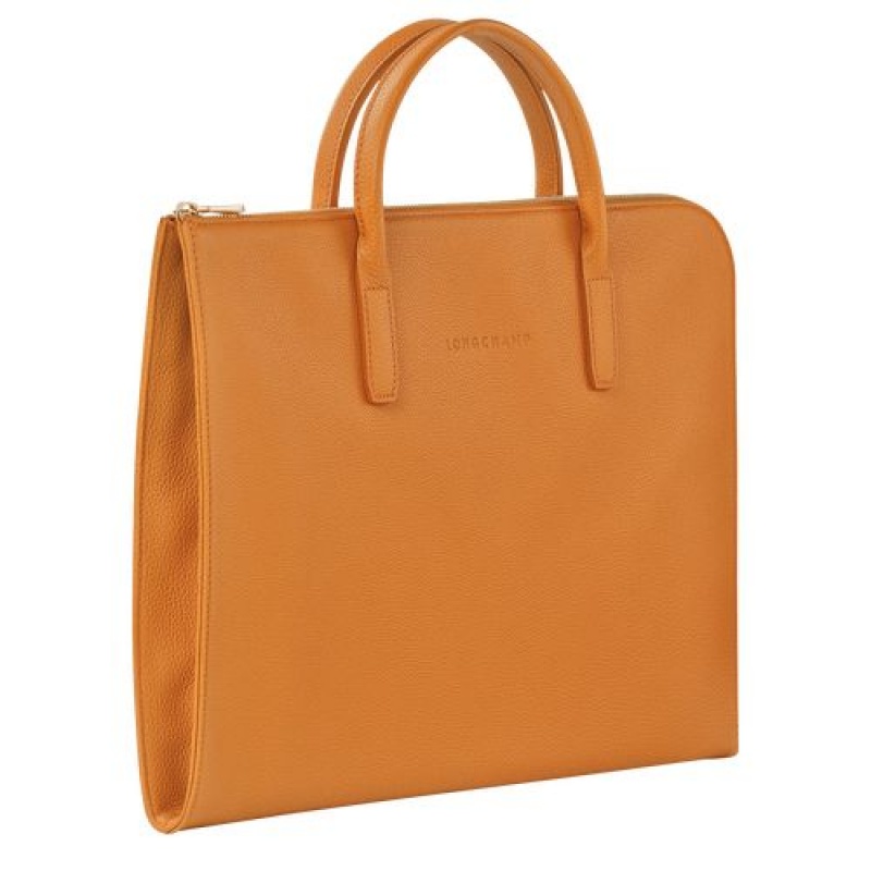 Longchamp Le Foulonne Briefcase S Saffron | OUKEP-9714