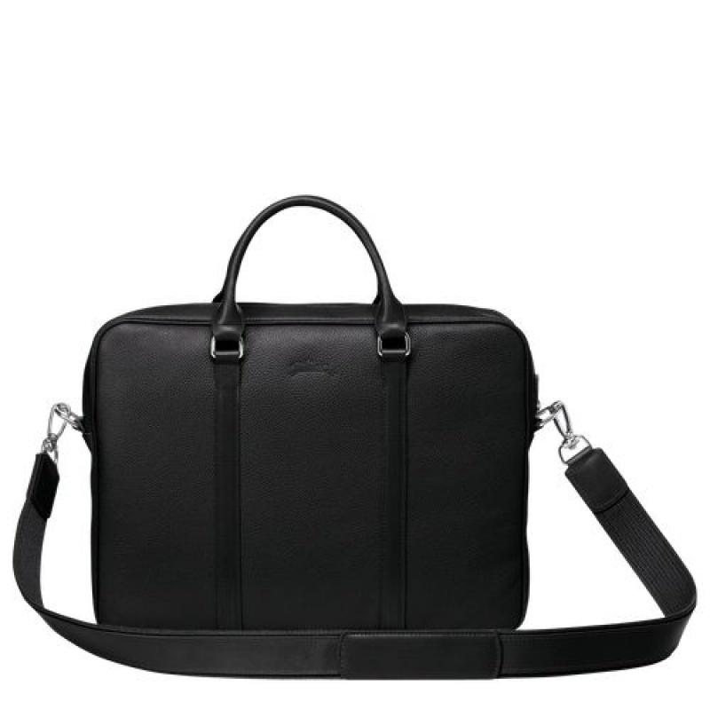 Longchamp Le Foulonne Briefcase XS Black | CWPEX-6132