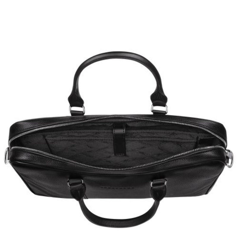 Longchamp Le Foulonne Briefcase XS Black | CWPEX-6132