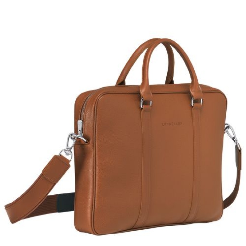 Longchamp Le Foulonne Briefcase XS Caramel | DTOIR-2390