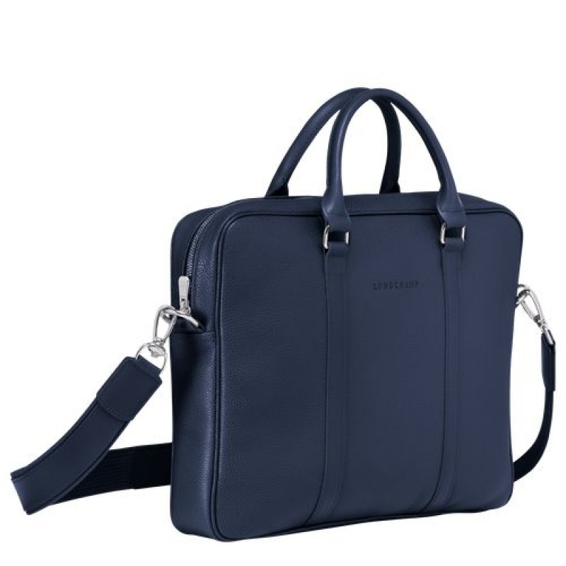 Longchamp Le Foulonne Briefcase XS Navy | AOMZI-6359