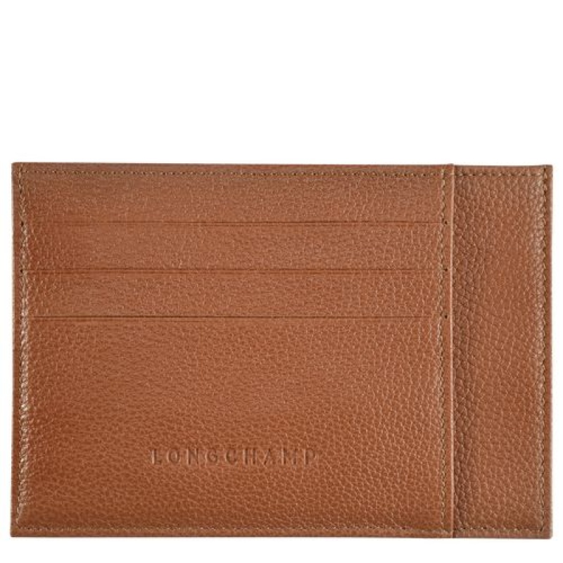 Longchamp Le Foulonne Card holder Caramel | PUWEA-9150