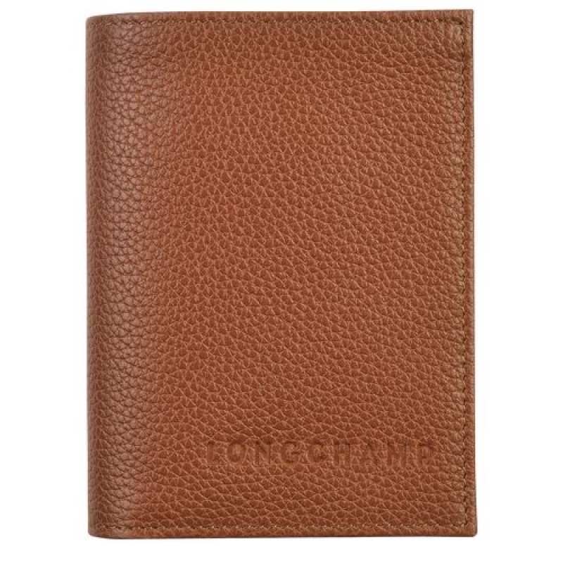 Longchamp Le Foulonne Card holder Caramel | EVXOB-4310