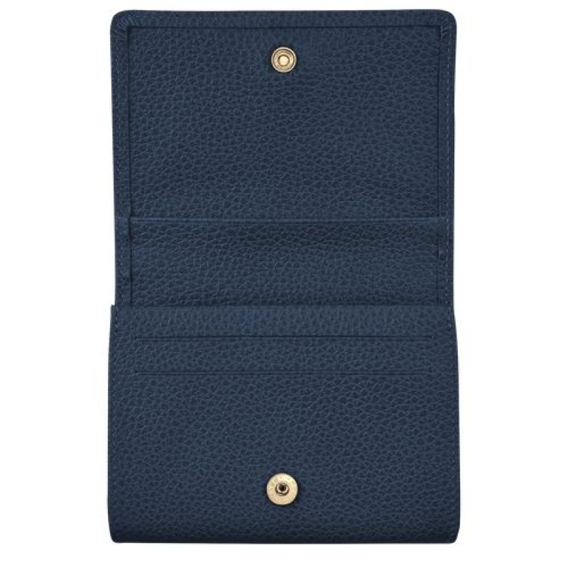 Longchamp Le Foulonne Coin purse Navy | ORTUX-8409