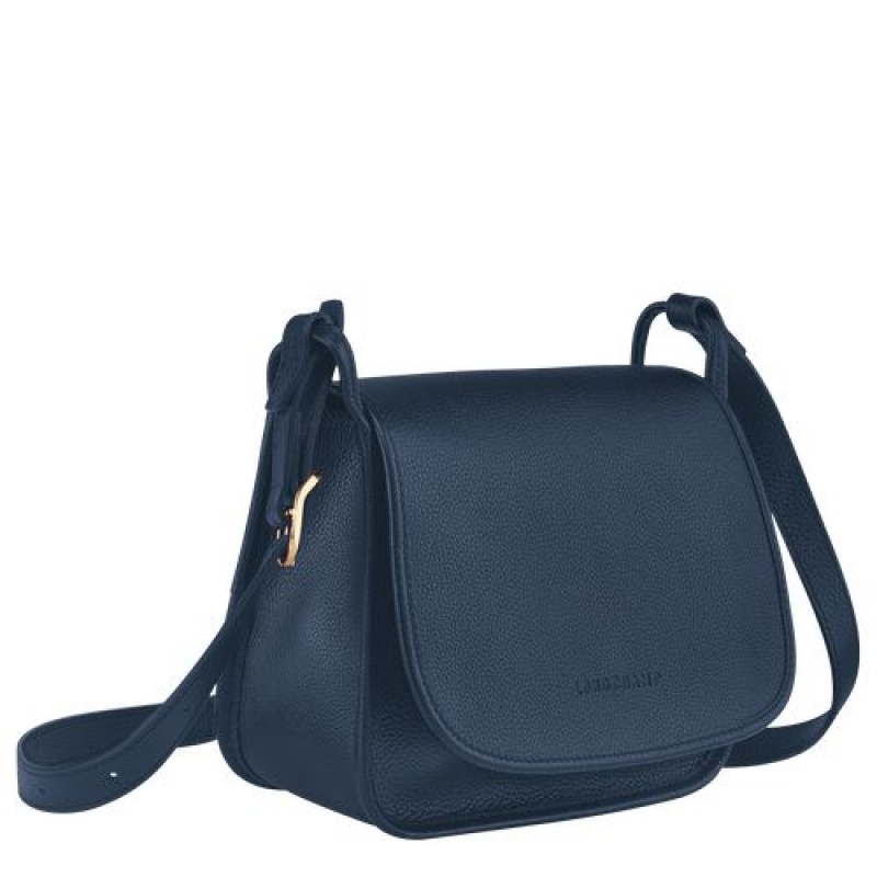 Longchamp Le Foulonne Crossbody bag M Navy | LQHEG-4893