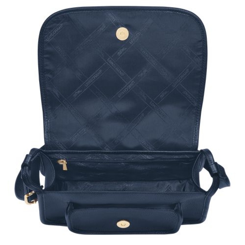 Longchamp Le Foulonne Crossbody bag M Navy | LQHEG-4893