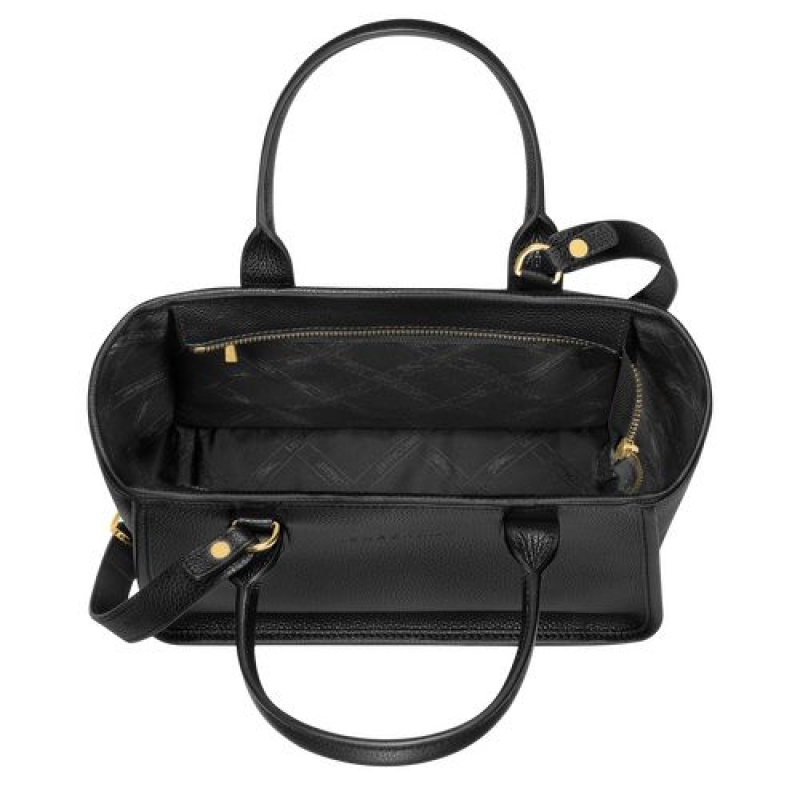 Longchamp Le Foulonne Handle bag Black | QPTNR-1903