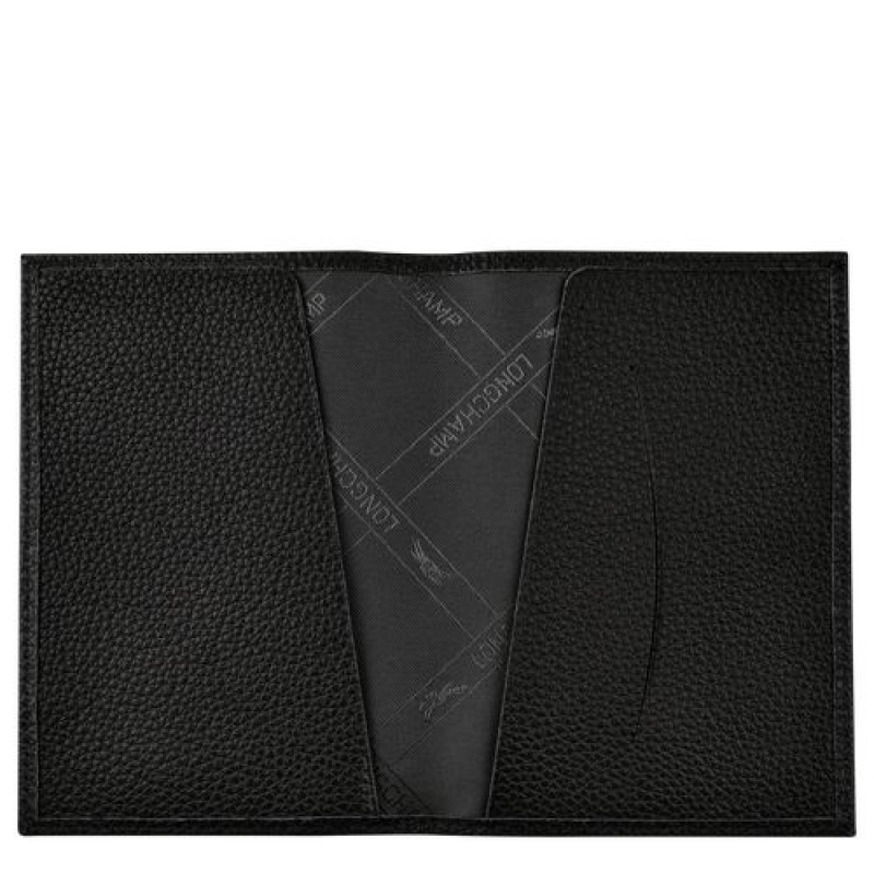 Longchamp Le Foulonne Passport cover Black | AXWBJ-0412