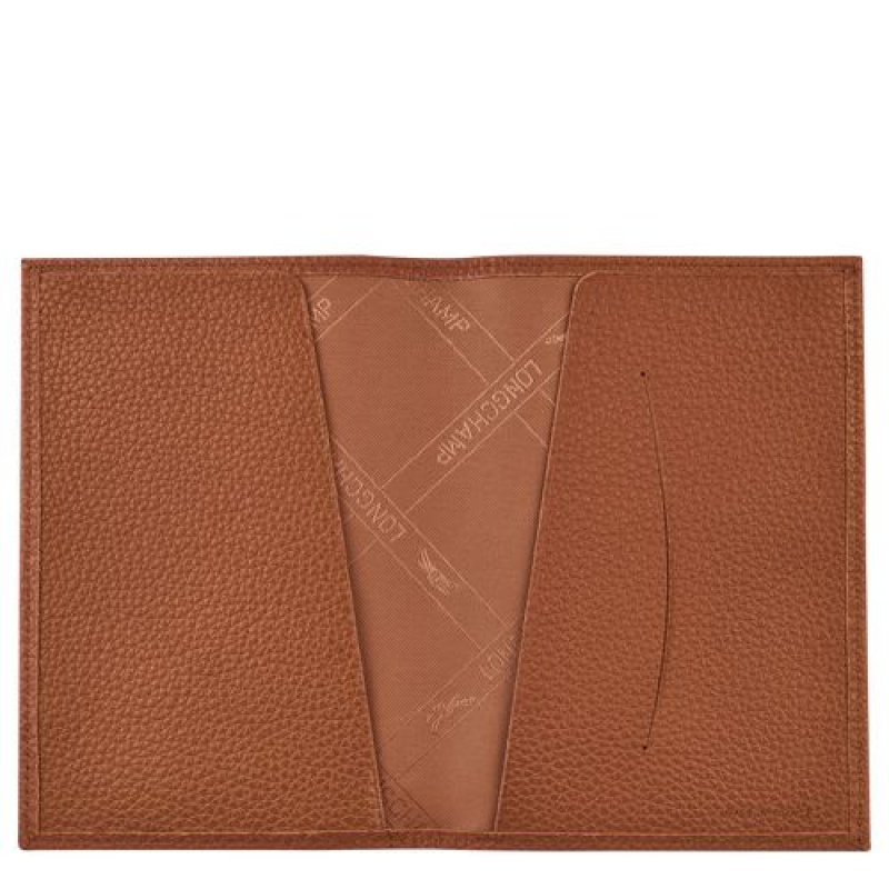 Longchamp Le Foulonne Passport cover Caramel | ZFIKV-0457