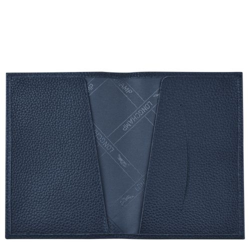 Longchamp Le Foulonne Passport cover Navy | SCAGB-1742