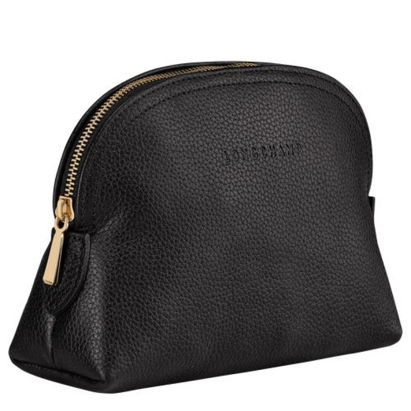 Longchamp Le Foulonne Pouch Black | VMZLR-0759