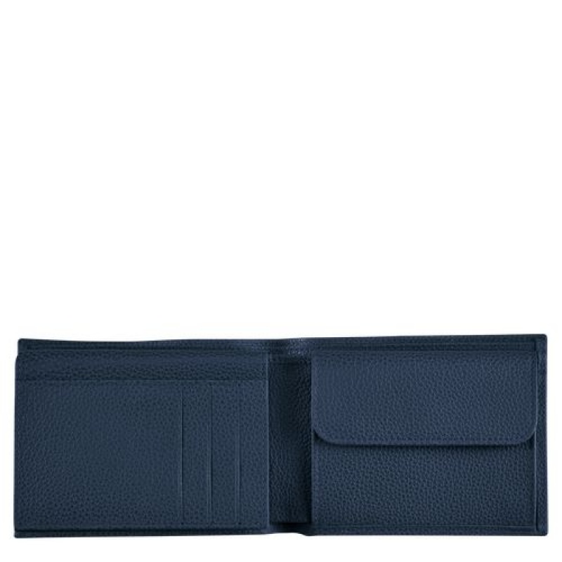 Longchamp Le Foulonne Wallet Navy | QWUCJ-9584