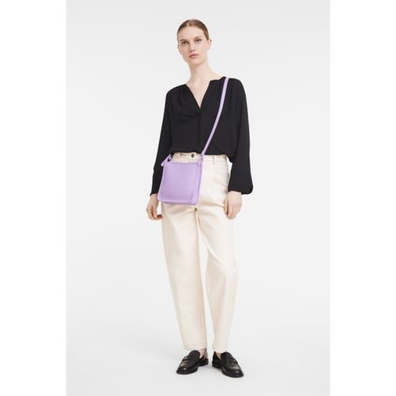 Longchamp Le Foulonne Zipped crossbody bag S Lilac | DUXJK-2709