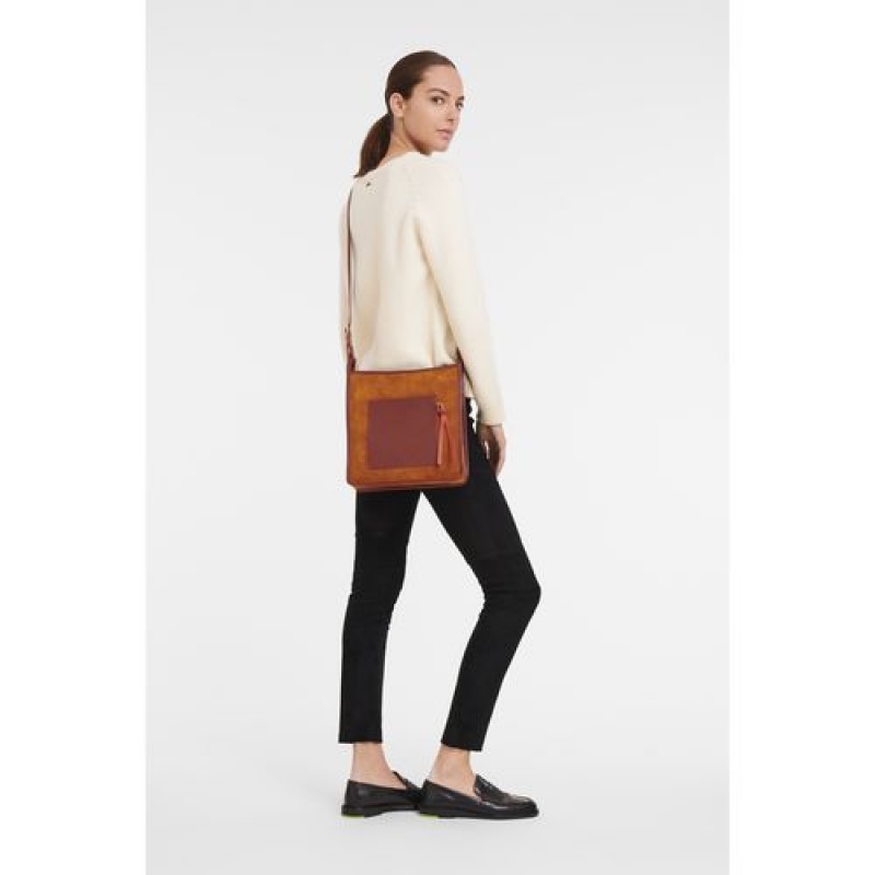 Longchamp Le Foulonne Zipped crossbody bag L Saffron | FSMOR-9136