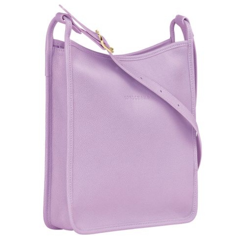 Longchamp Le Foulonne Zipped crossbody bag L Lilac | PKCAD-1950