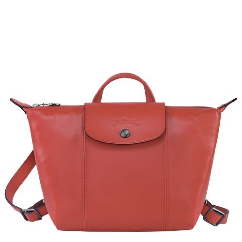 Longchamp Le Pliage Cuir Backpack Terracotta | YQCGS-2754