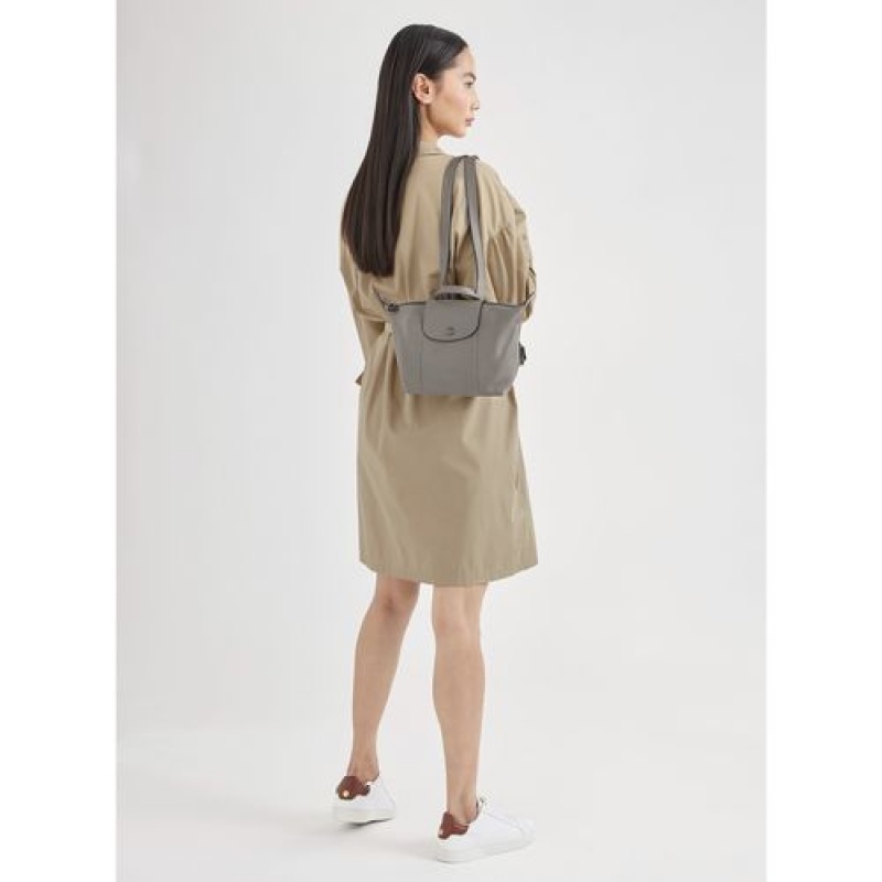 Longchamp Le Pliage Cuir Backpack Turtledove | CNWKA-0256