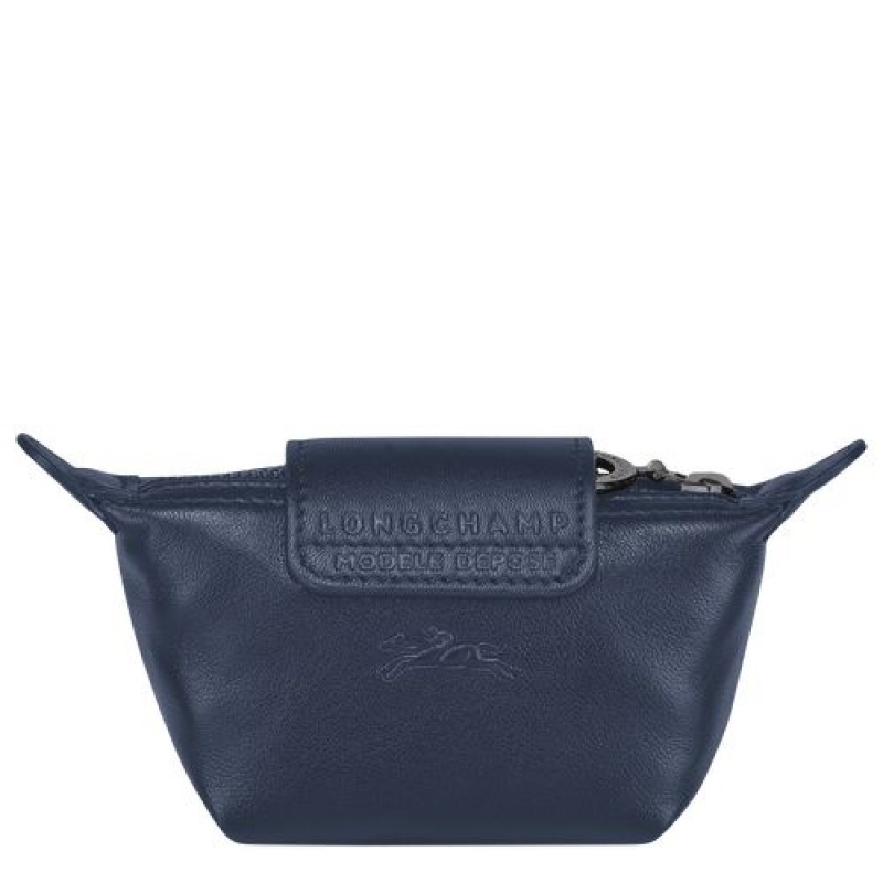 Longchamp Le Pliage Cuir Coin purse Navy | IJZUM-6325