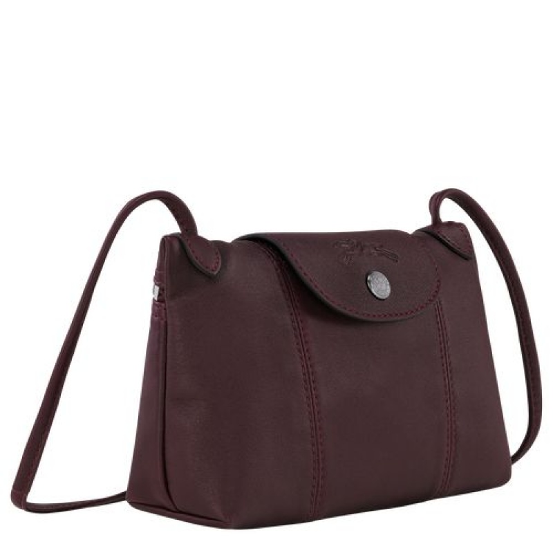 Longchamp Le Pliage Cuir Crossbody bag Burgundy | CUEVZ-8213