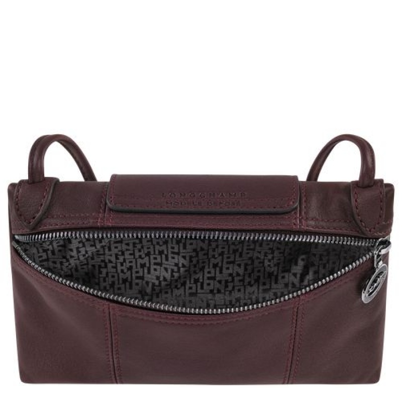 Longchamp Le Pliage Cuir Crossbody bag Burgundy | CUEVZ-8213