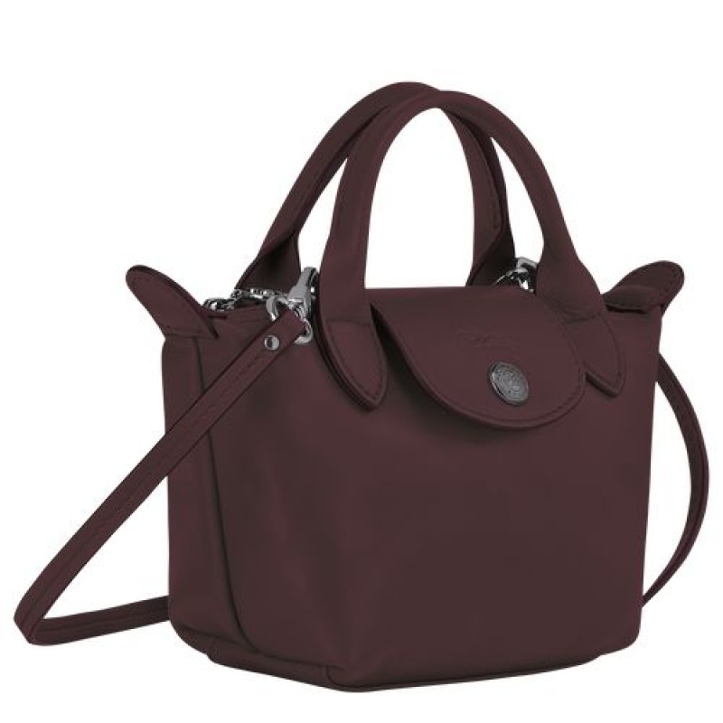 Longchamp Le Pliage Cuir Crossbody bag Burgundy | KUVTJ-7864