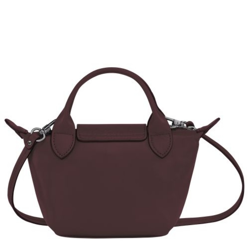 Longchamp Le Pliage Cuir Crossbody bag Burgundy | KUVTJ-7864