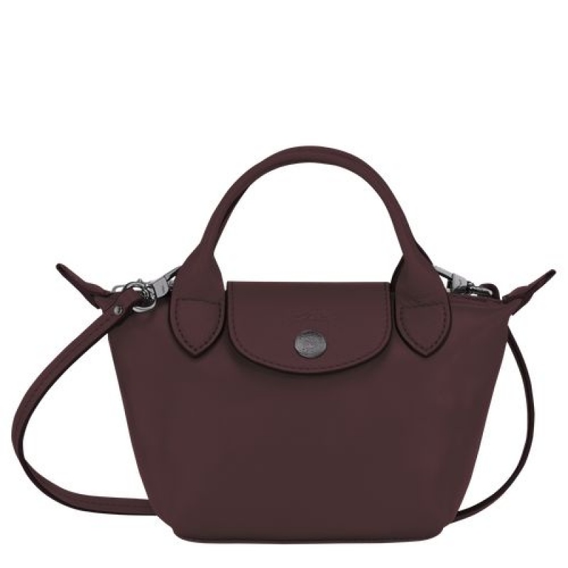 Longchamp Le Pliage Cuir Crossbody bag Burgundy | KUVTJ-7864