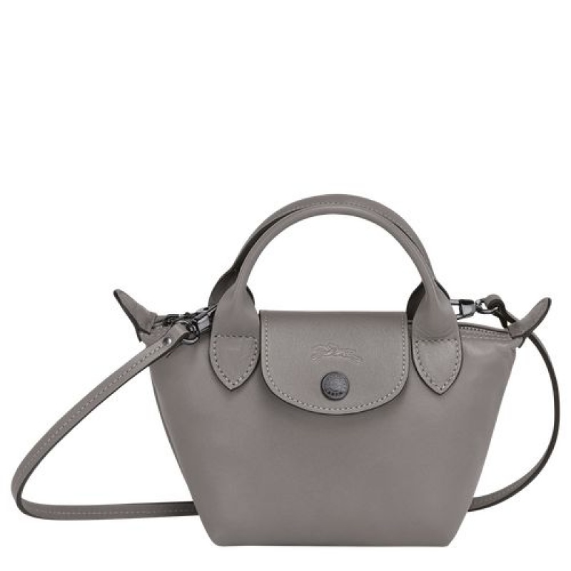 Longchamp Le Pliage Cuir Crossbody bag Turtledove | XKHJP-7431