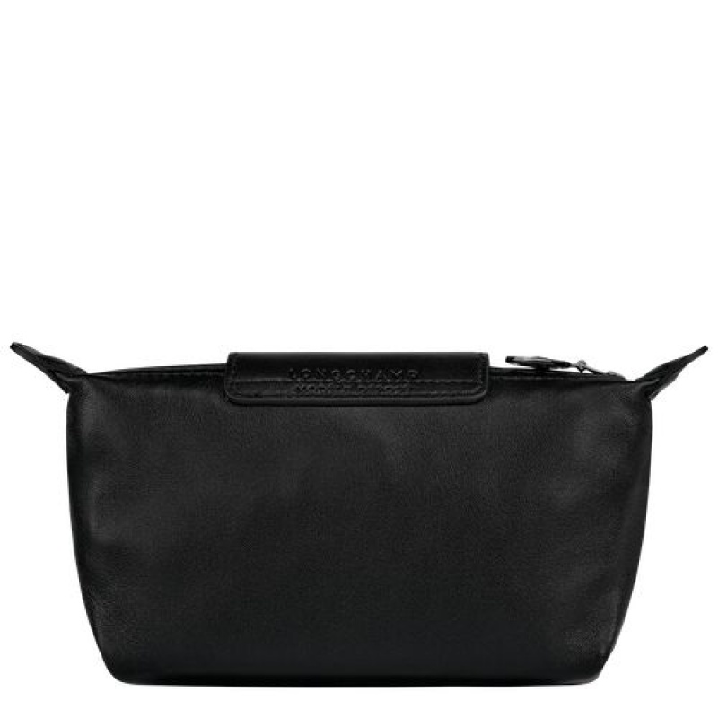 Longchamp Le Pliage Cuir Pouch Black | BGDJN-1240