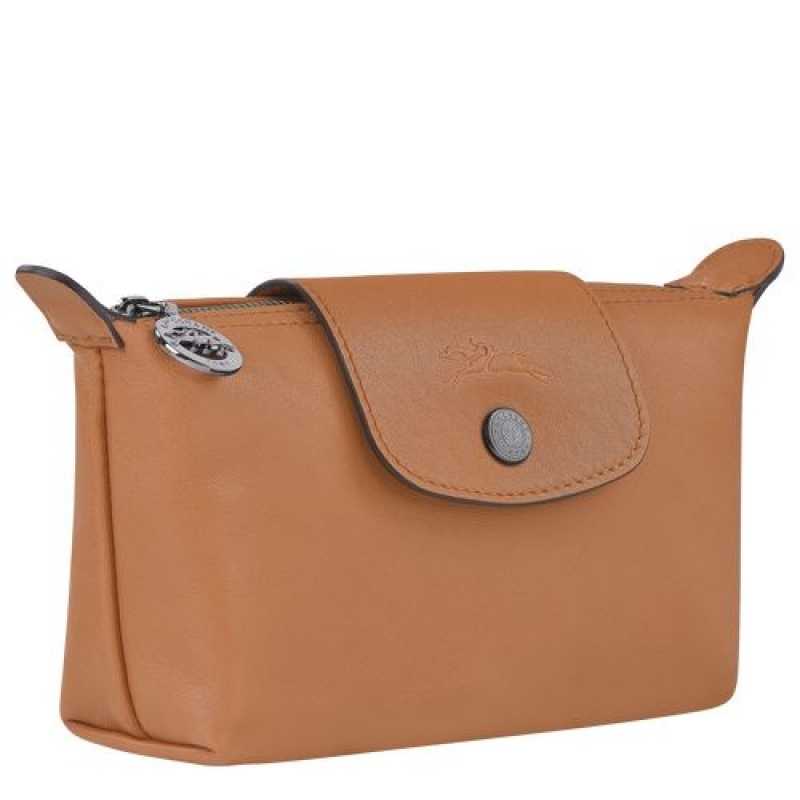 Longchamp Le Pliage Cuir Pouch Hazelnut | JSKRF-7358