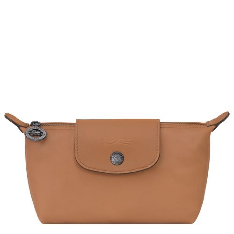 Longchamp Le Pliage Cuir Pouch Hazelnut | JSKRF-7358